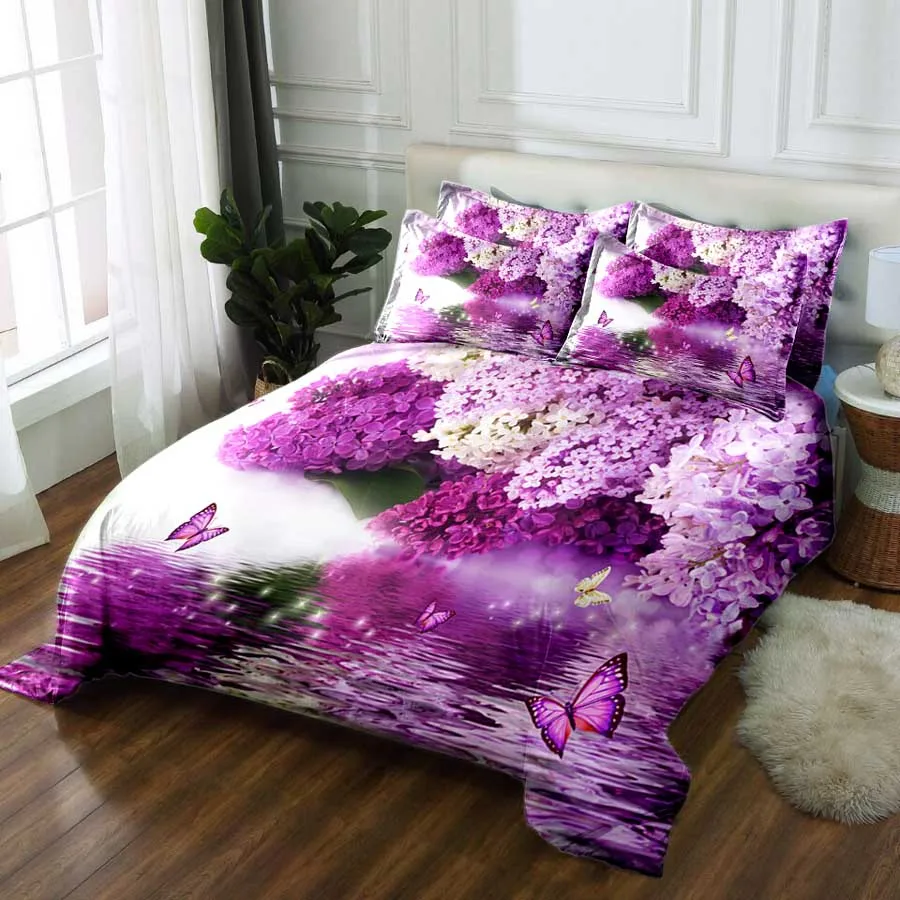 WOSTAR Cotton Bedding Sets Home Textiles king Size Bed Linen set Comforter Cover Set With Pillowcase 3d Wisteria flowers WOSTAR Cotton Bedding Sets Home Textiles king Size Bed Linen set Comforter Cover Set With Pillowcase 3d Wisteria flowers