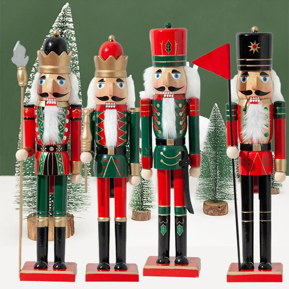 ZHAQU 60CM Nutcracker Soldier Christmas Decoration Ornaments For Home Wooden Figurine Handcraft Walnut Puppet Toy New Year Gifts