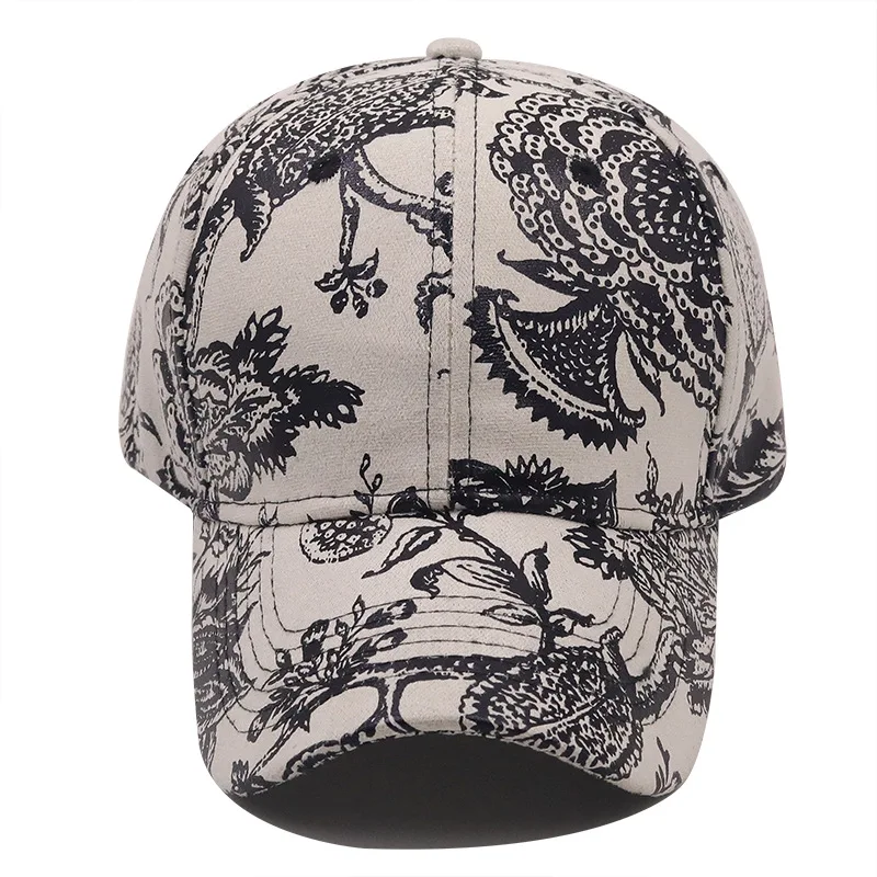 Spring And Summer Men's Baseball Cap Floral Printing Caps Cotton Versatile Sunshade Casual Men's And Women's Hat Cap For Boy