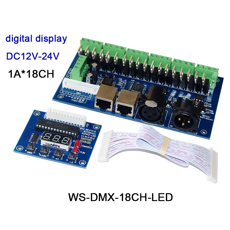 Цифровой трубчатый дисплей DC5V-36V 3CH/4CH/12CH/18CH/24CH/36CH DMX512 декодер RGB/RGBW светодиодный