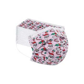 

50/100PCS Face Mask Children's Disposable 3-layer Face Cover Christmas Cartoons Print Mouth Face Cover Dustproof Mascarilla