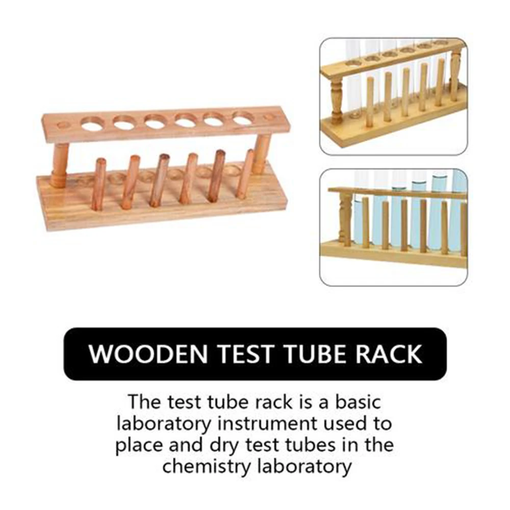 Деревянная лабораторная пробирка держатель для хранения кронштейн 6 отверстий с подставкой палочки