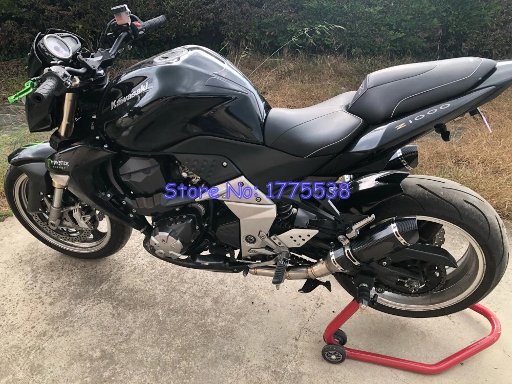 Z1000 2007-2009 глушитель для мотоцикла с полной системой Pip углеродный внешний двойной глушитель Выхлопная средняя труба для Z1000 07-09 глушитель для мотоцикла