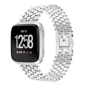 

Metal High-end Universal Wrist Band Alloy Fish Scale Jewelry Buckle Replacement Watch Strap For Fitbit Blzae/Versa 1/2