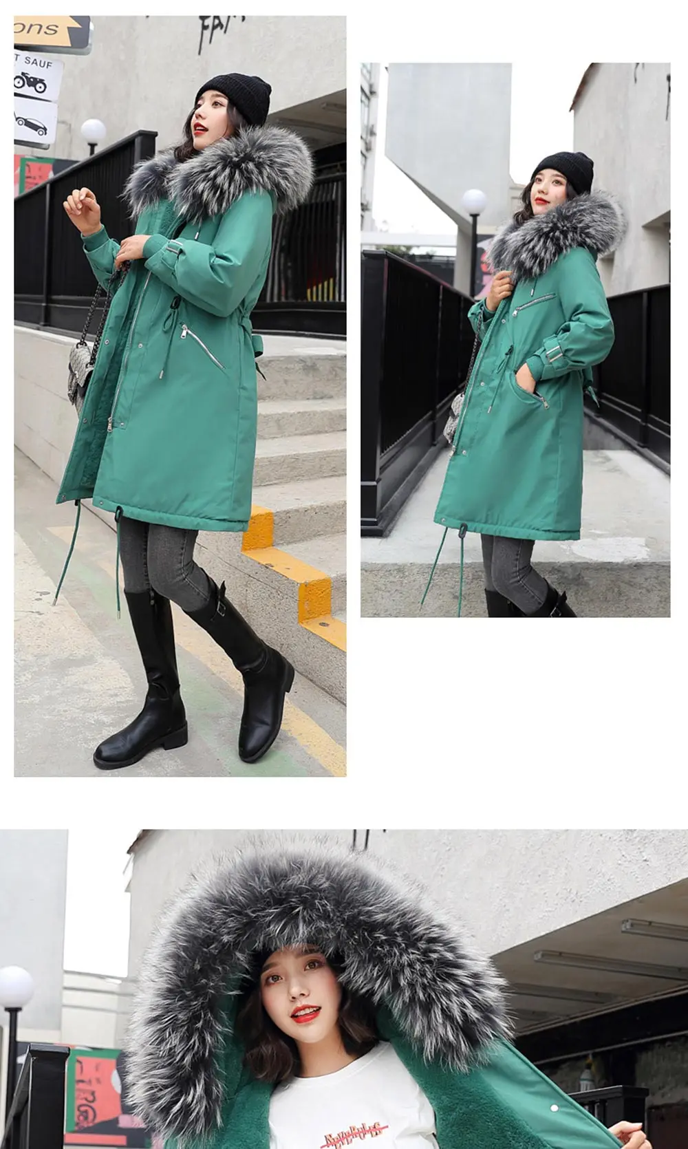 Vielleicht-30 градусов Новое поступление Для женщин зимняя куртка с капюшоном и меховой воротник женское длинное зимнее пальто, парки с Меховая подкладка