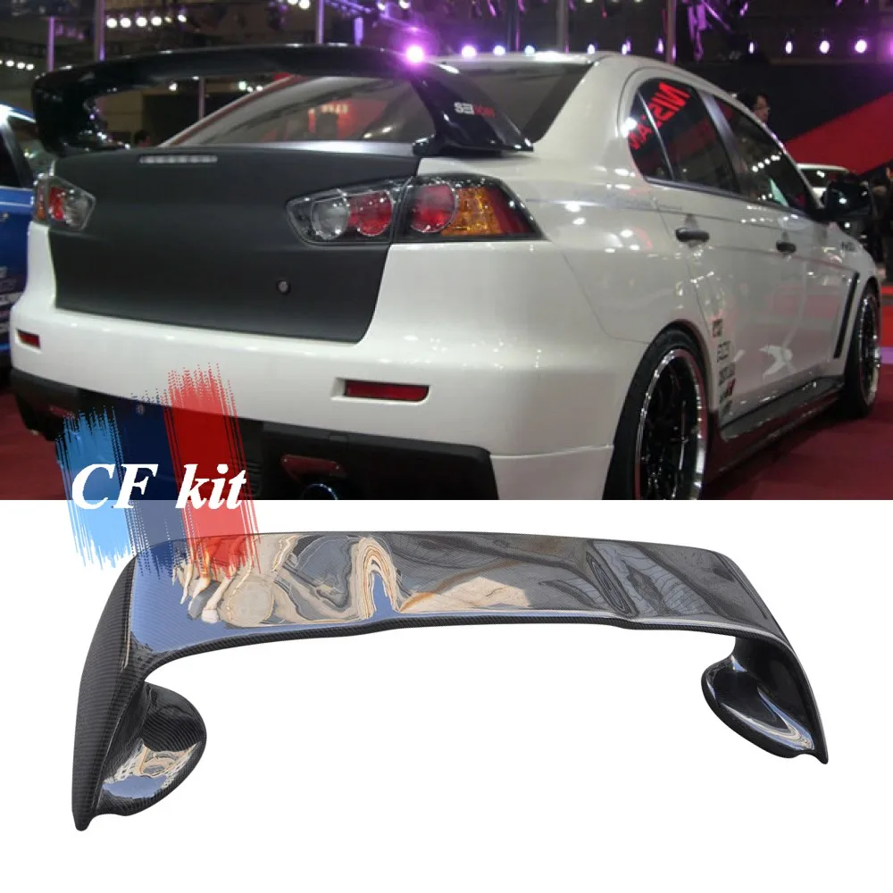 CF комплект задний спойлер из углеродного волокна крыло для Mitsubishi Lancer EVO10 бампер