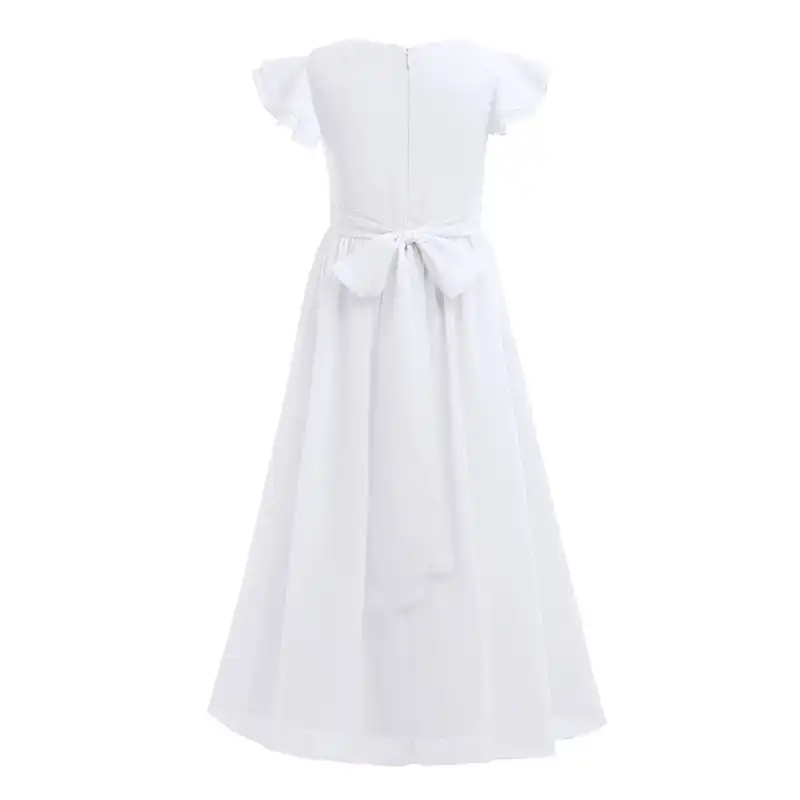 puff sleeve flower girl dress
