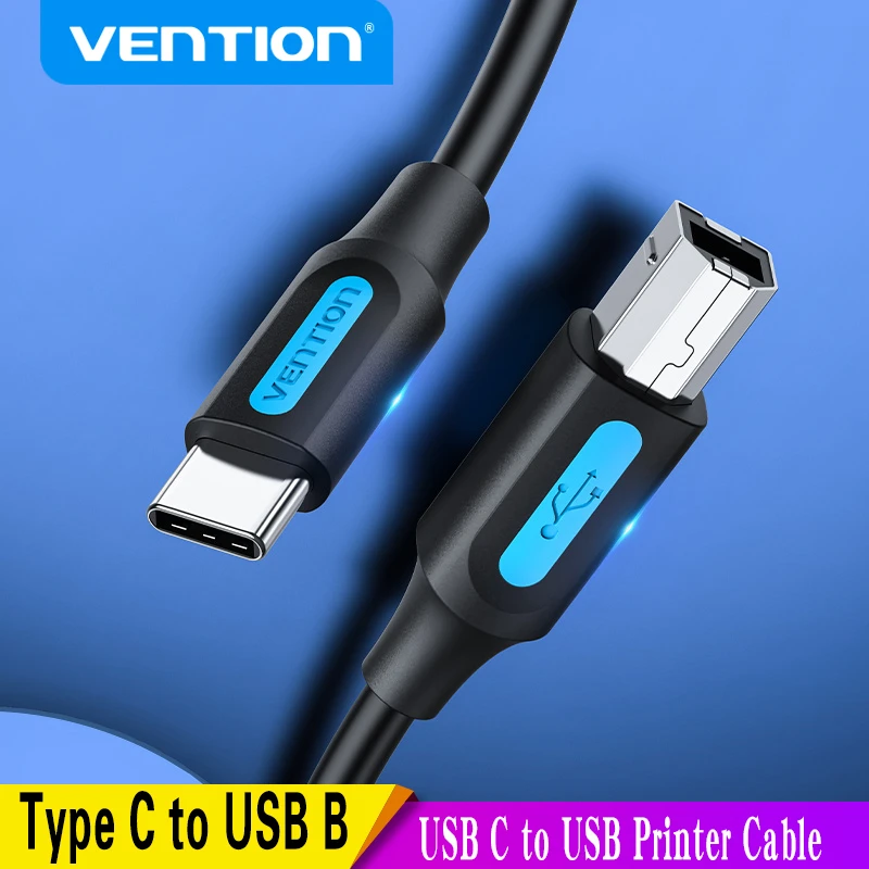 Vention Cable USB C a para impresora MacBook Pro, escáner de máquina de Fax, HP, Canon, Dell, Samsung, Cable de impresión tipo 2,0, 2m|Cable de cámara| - AliExpress
