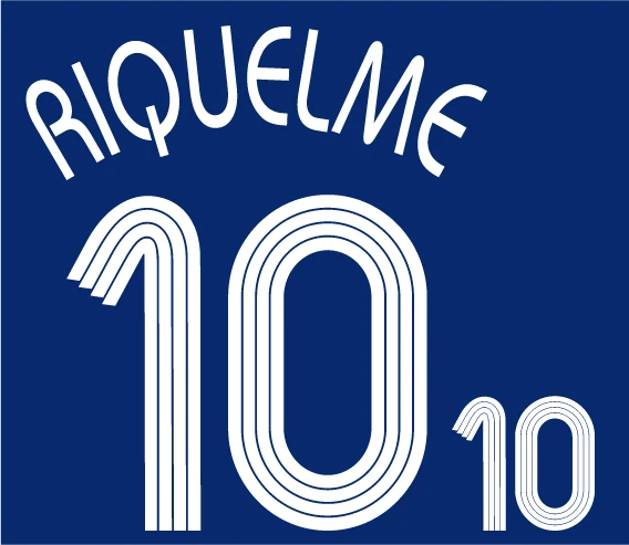 Ретро 2006 Аргентина#10 RIQUELME печать nameset футбольный номер штамповка патч значок - Цвет: RIQUELME