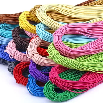 

2mm Colorful Round Elastic Band Round Elastic Rope High-Elastic Rubber Band Elastic Line Waist Band DIY Sewing Accessories 5yard