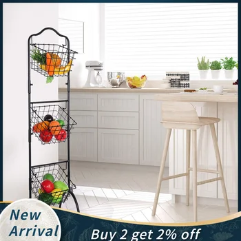 

Three-layer Fruit And Vegetable Display Rack Removable Kitchen Storage Basket Home Living Room Organization Decoration Для Кухни