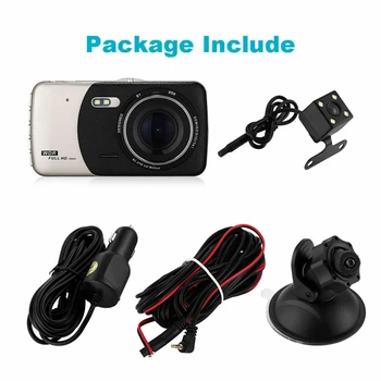 

4'' HD 1080P Car DVR Camera Dash Cam Vehicle Dual Lens Video Recorder G-Sensor
