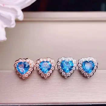 

natural And Real Topaz gemstone earrings S925 silver earrings women fashion earrings New year gift