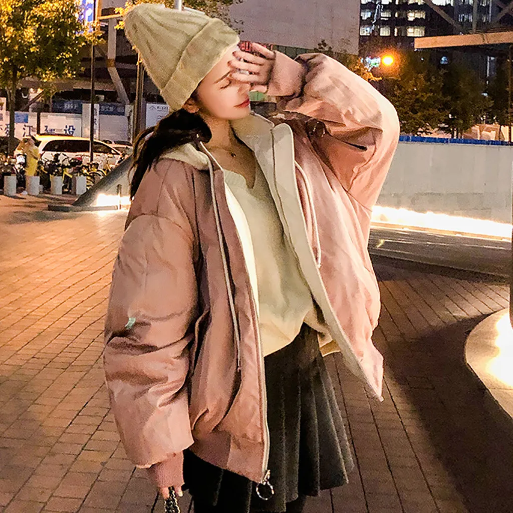 Womail harajuku Повседневная плотная теплая куртка короткое пальто с капюшоном осенне-зимняя верхняя одежда veste femme printemps ropa mujer