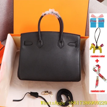 

Top Platinum Genuine Leather Women's Top-Handle Bags Luxury designer classic handbags Litchi pattern 25cm 30cm 35cm
