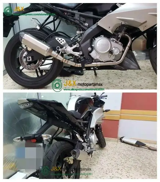 Для Yamaha R15 V3 YZF R15 MT-15 глушитель для мотоцикла Модифицированная Передняя средняя Соединительная труба без шнуровки с фильтром