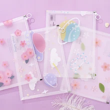 Горячая Распродажа для канцелярских принадлежностей 1Kawaii A4 Водонепроницаемый Пластик документный файл сумка-папка для хранения Карандаш Чехол косметический мешок