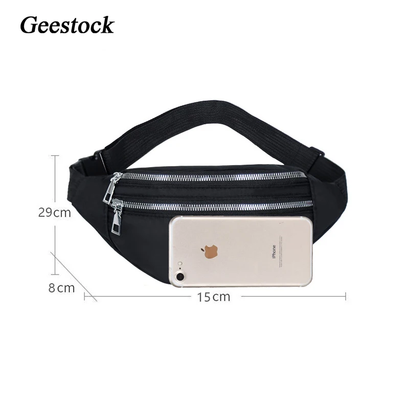 Geestock riñonera Women'S Waist Bag Nylon Fanny Packs Casual Women'S Chest Bags Man Belt Pouch Travel Hip Bag Sport Bum Bag