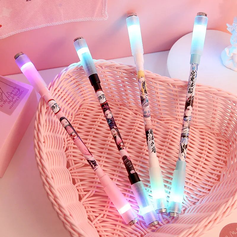 36 pcs/lot Demon Slayer Rotatable Light Gel Pen Cute Black Ink Signature Pens Promotional Gift
