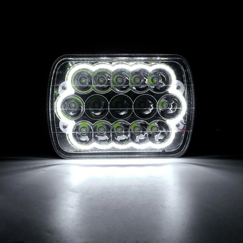 2X Dot 7X6 дюймов 5X7 дюймов 360 Вт светодиодные фары Halo Кольцо Drl для Chevrolet Jeep Cherokee Xj