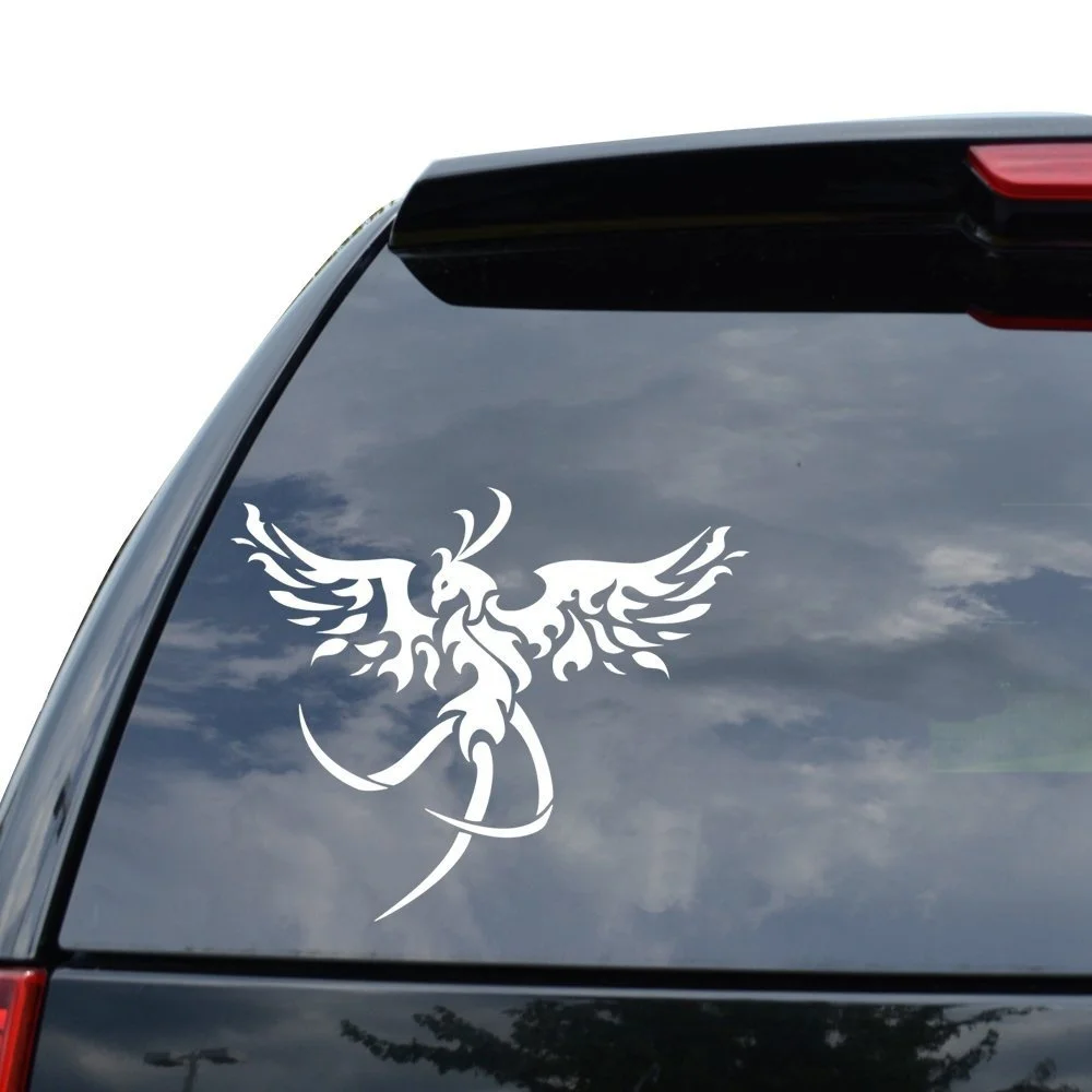 For TRIBAL ART PHOENIX BIRD Decal Sticker Car Truck Motorcycle Window Laptop Wall Decor(11 inch / 28 cm Wide)(Gloss RED