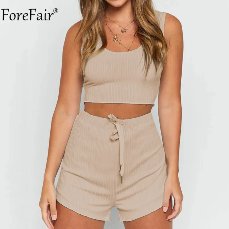 Forefair женский летний комплект из двух предметов укороченный топ без рукавов и