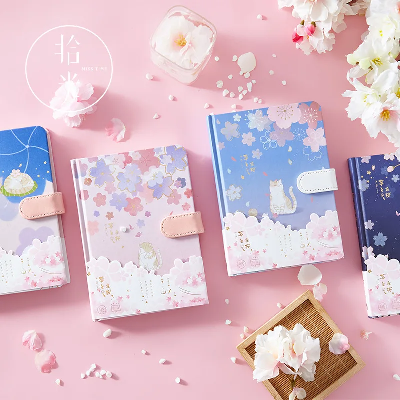 1 шт. Kawaii блокнот планировщик Sakura Cat магнитный блокнот планировщик книга для девочек дневник с рисунком внутренняя страница студенческий стационарный