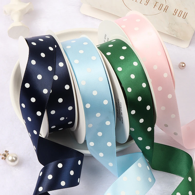 5 Yard Round Dot Ribbon Lover Gifts Box Packaging Wedding Event Party Christmas Handmade Bow Hair Accessory Cake Bouquet Decor ribbon decoration