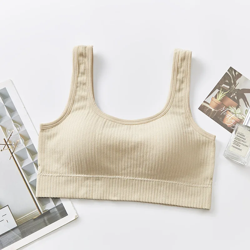 Women cotton Underwear Tube Tops Sexy Solid Color Bra Fashion Wide Sling Sports Tank Up Female Outerwear Top Sexy Lingerie