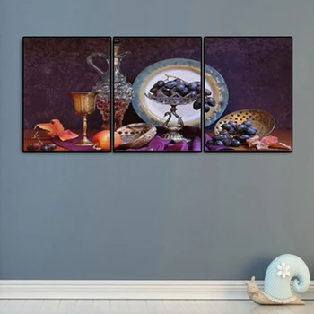 

Canvas Art Oil Painting Red Wine and Grape Food Art Poster Picture Wall Decor Modern Home Decoration For Living room Office