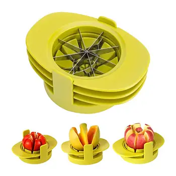 

3 in 1 Apple Slicer Tomato Mango Slicer Stainles Steel Fruit Cutter Devider Multifunction with Common Base for Orange Pear Lemon