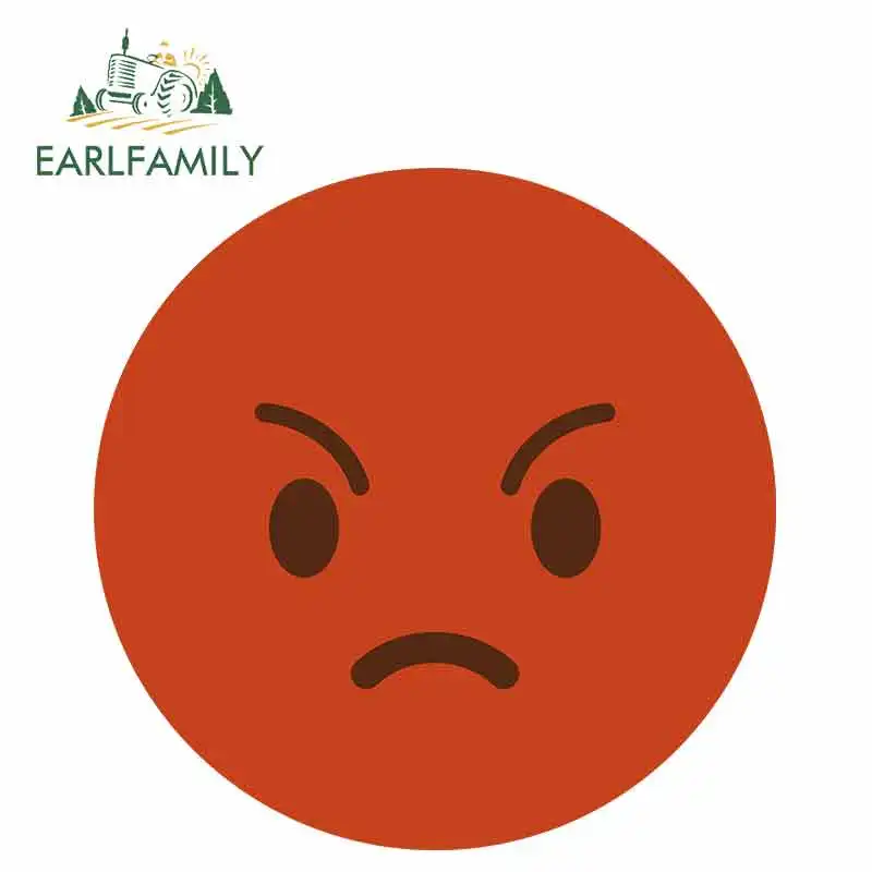 

EARLFAMILY 13cm x 13cm Angry Expression Pack Car Sticker JDM Polyethylene Sunscreen Waterproof Glue Sticker Oem