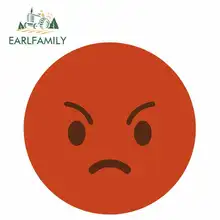 EARLFAMILY 13cm x 13cm Angry Expression Pack Car Sticker JDM Polyethylene Sunscreen Waterproof Glue Sticker Oem