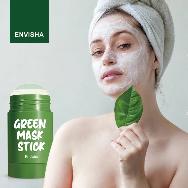 cuidados com pele máscara facial berinjela chá verde caolin argila remover acne hidratante controle de óleo branqueamento hidratação profunda