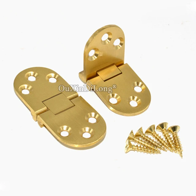 Fast Shipping 500PCS/LOT Solid Brass Butler Tray Flap Hinges Sewing Machine Desktop Dining Table Portable Folding Hinges+Screws