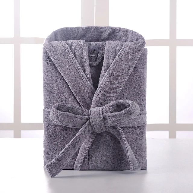 Men's Hooded Robe, Turkish Cotton Terry Hooded Spa Gray Bathrobe