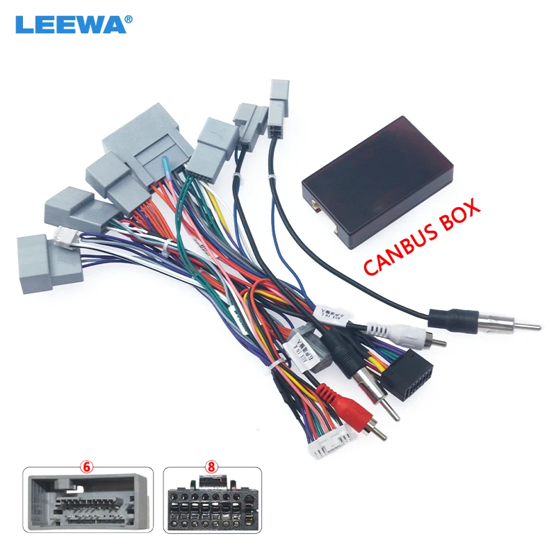 Leewa Auto 16pin Audio Kabelboom Met Canbus Box Voor Honda Spirior