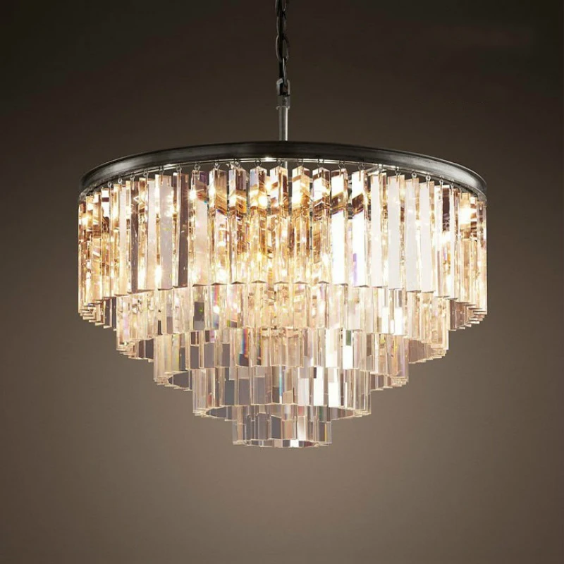 

Modern American Art Deco LED Crystal Chandelier for Living Room Kitchen Bedroom Decor