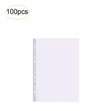 Ультратонкие прозрачные листы формата А4 с 11 отверстиями, 100 шт., защита для документов, школьные принадлежности для студентов