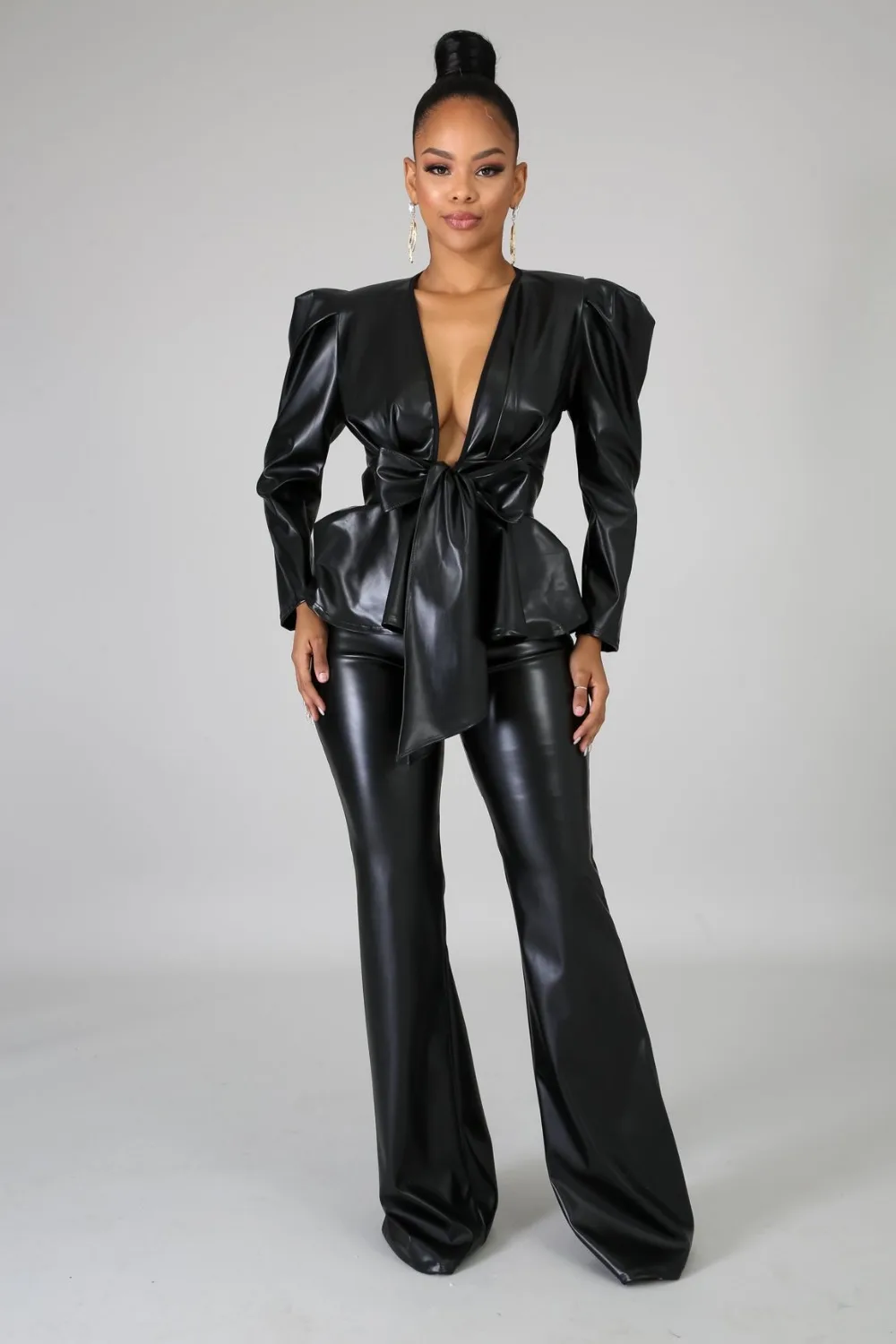 Leather pants suit Clearance