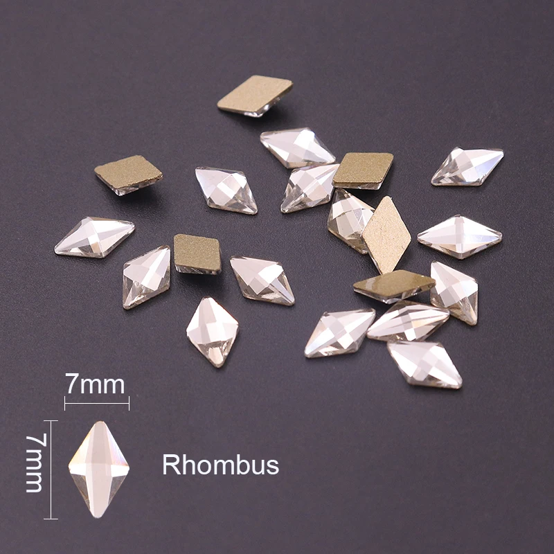 10 штук упак. Стразы ромбовидная форма капли воды Кристалл AB плоские для ногтей 3D