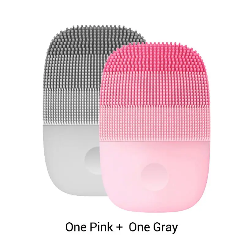 Pink add Gray InFace электрическая глубокая Чистящая Щетка массажная Соник для мытья лица IPX7 водостойкое Силиконовое очищающее средство для лица для влюбленных - Цвет: Pink add Gray