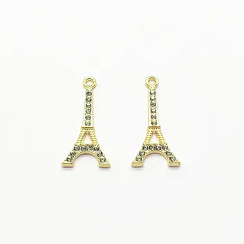 

New arrival! 33x15mm 100pcs Rhinestone tower shape charm for Jewelry accessories Earrings DIY parts,hand Made Earring Making