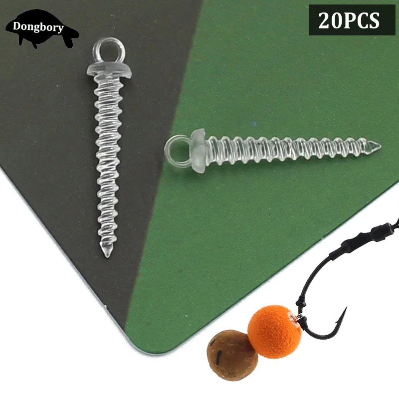 20Pcs Carp Fishing Accessories Carp Bait Screw Boilies Holder Screw Baits Stoppers Plastic Bait Stops Screw for Fishing Terminal