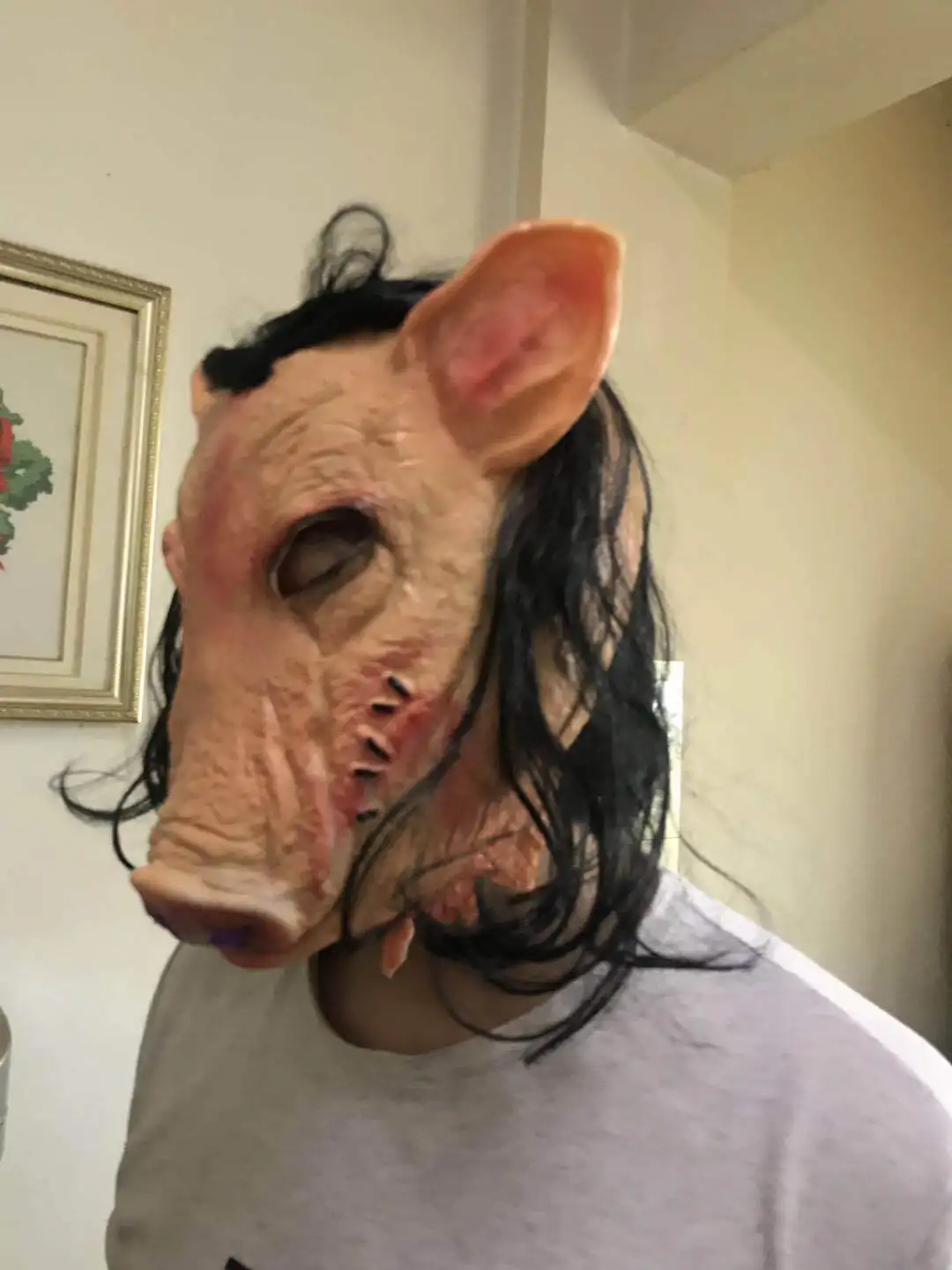 

Halloween Latex Mask Horror Scary Pigskin Head Band Mask Pig Pigskin Head Mask