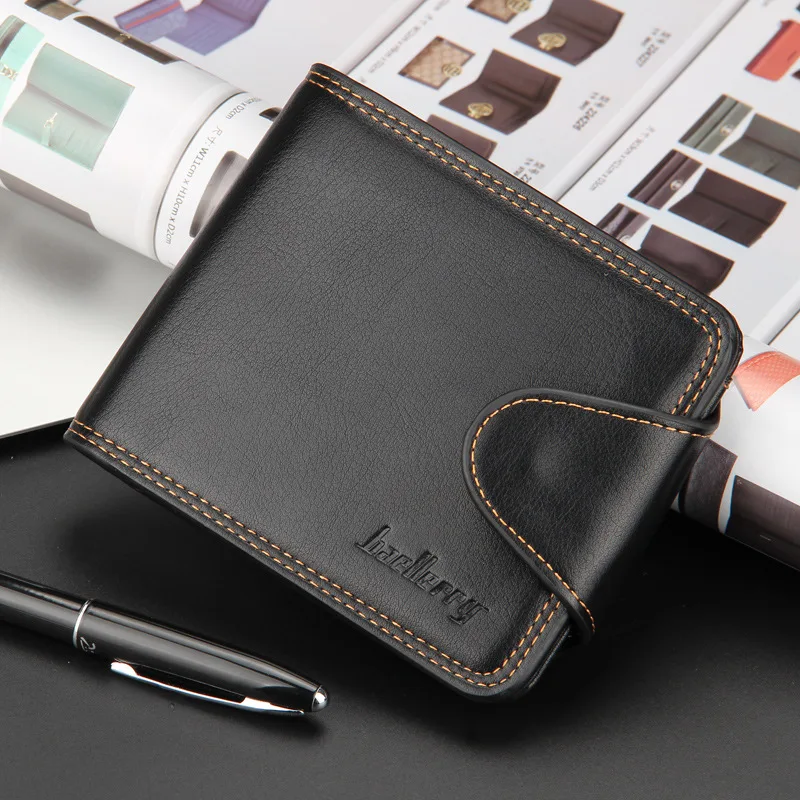 Small Men Wallets Credit Card Holders Zipper Luxury Brand Famous Handmade Leather Men Wallet Coin Pocket Male Purse Clutch Black