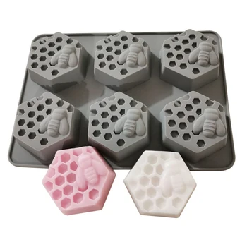 

Silicone Mold Bee Soap mold 1/6 cavity easy to Demolding Handmade Soap Craft For Diy Soap Maker
