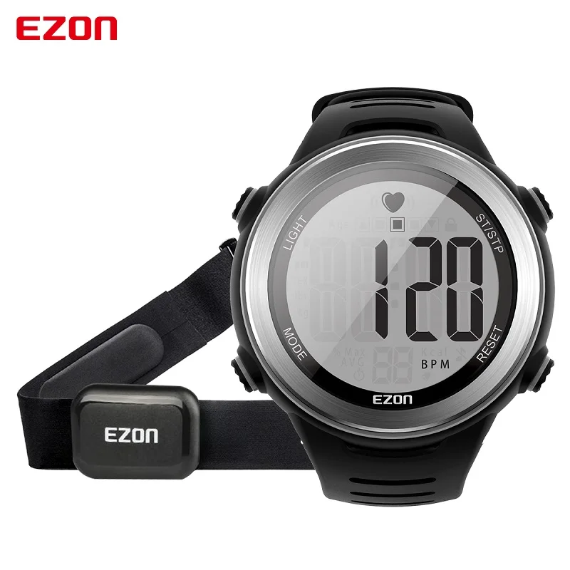 

2019 New Heart Rate Monitor Digital Watch Alarm Stopwatch Men Women Outdoor Running Sports Watches with Chest Strap