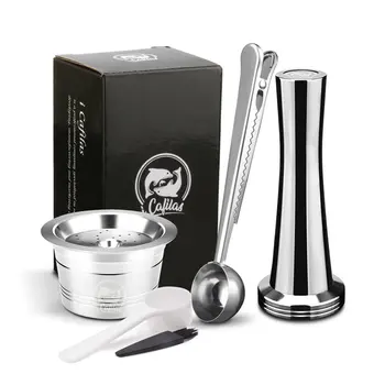 

Stainless steel Refillable Coffee Capsule Pod Filter Dripper Tamper Compatible with Kfee Coffee Machine