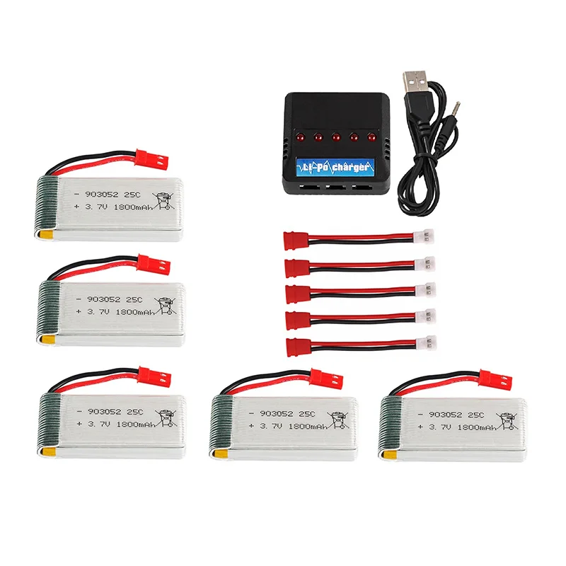 $20.97 5Pcs 1800MAh 37V Lipo Battery Charger for KY601S M18 H5P HQ898 H11D H11C T64 T04 T05 F28 F29 T56 T